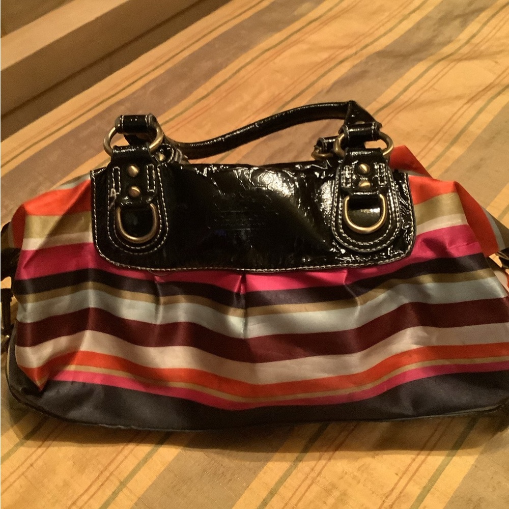COACH Striped Multicolor Handbag